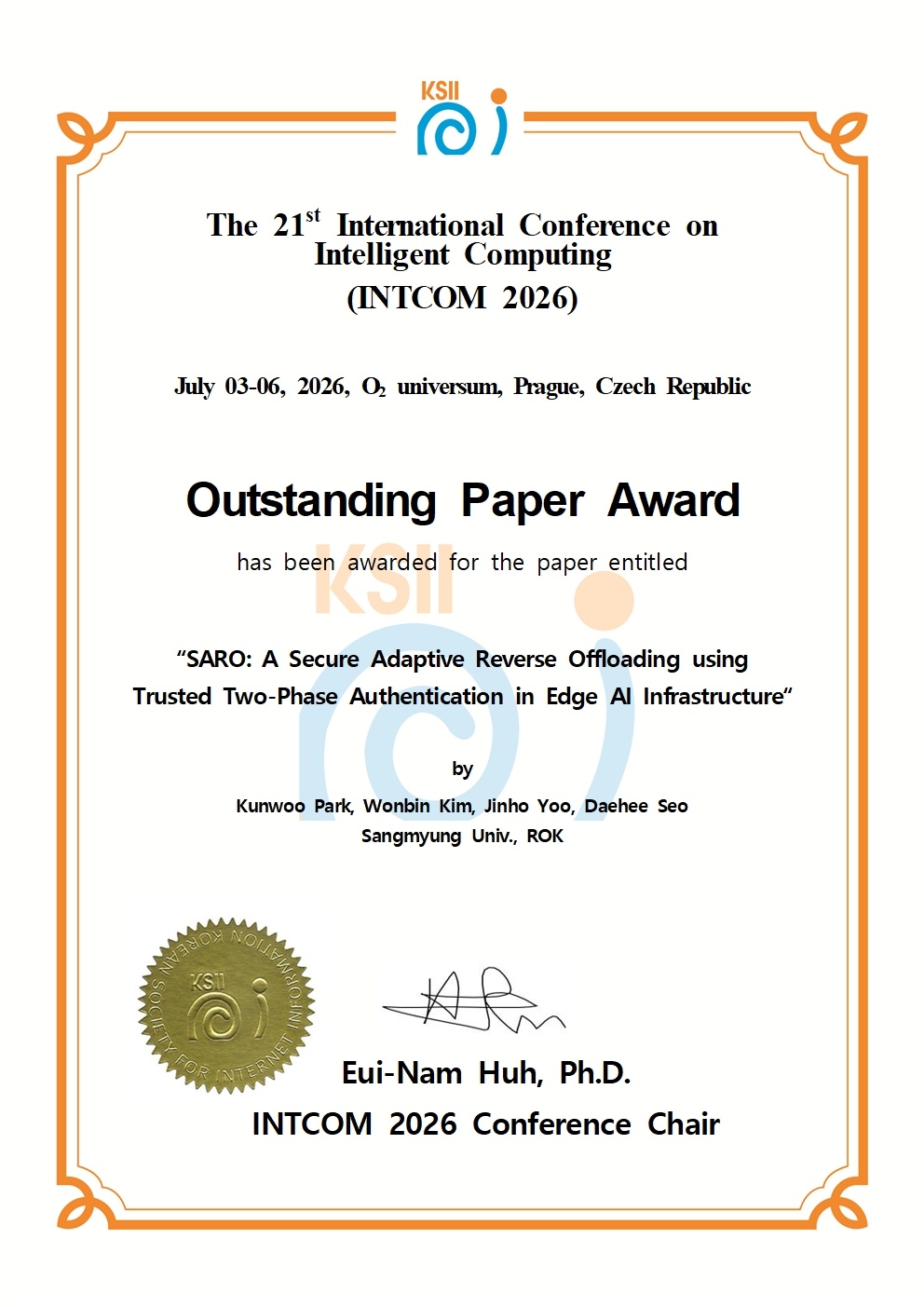 INTCOM 2026 Outstanding Paper Award